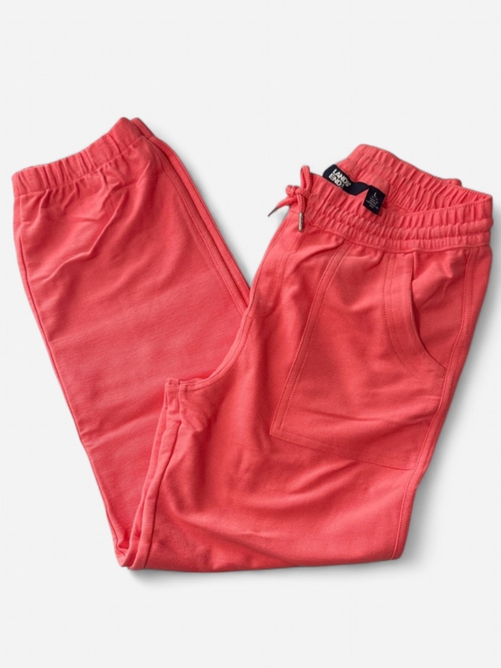 Lands' End Kids Coral Pull-On Joggers Girls Size L/10-12 NWT PA